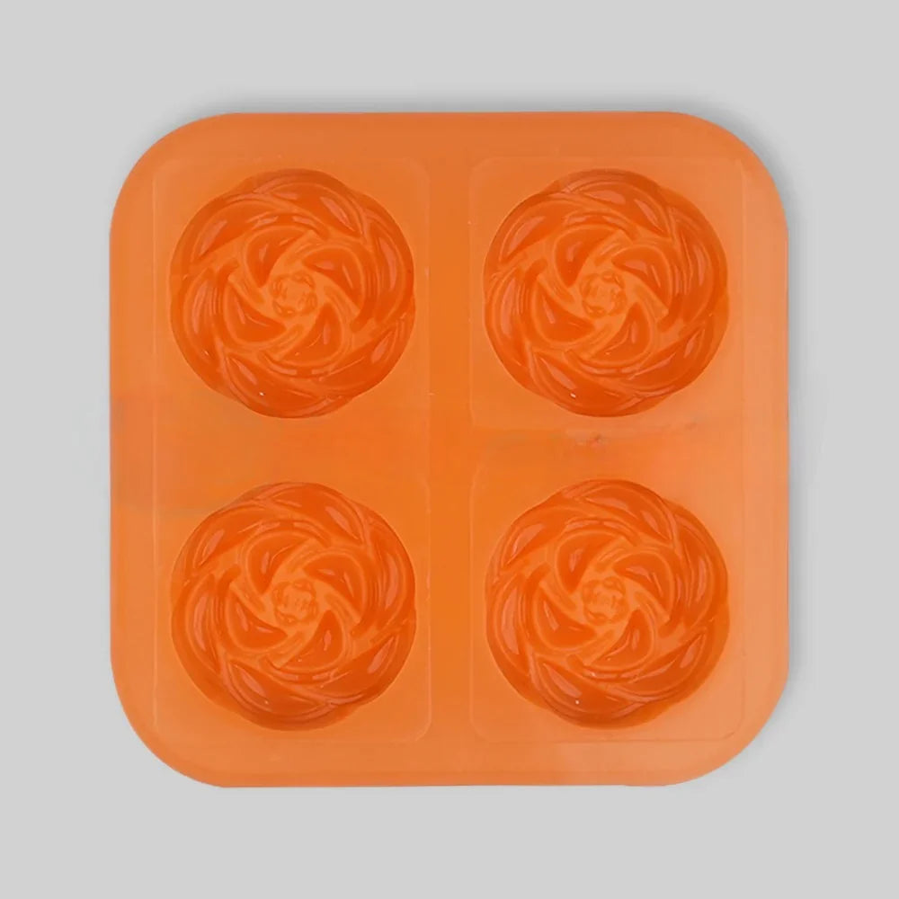 4 CVT Blooming Rose Shape Silicone Soap Mold