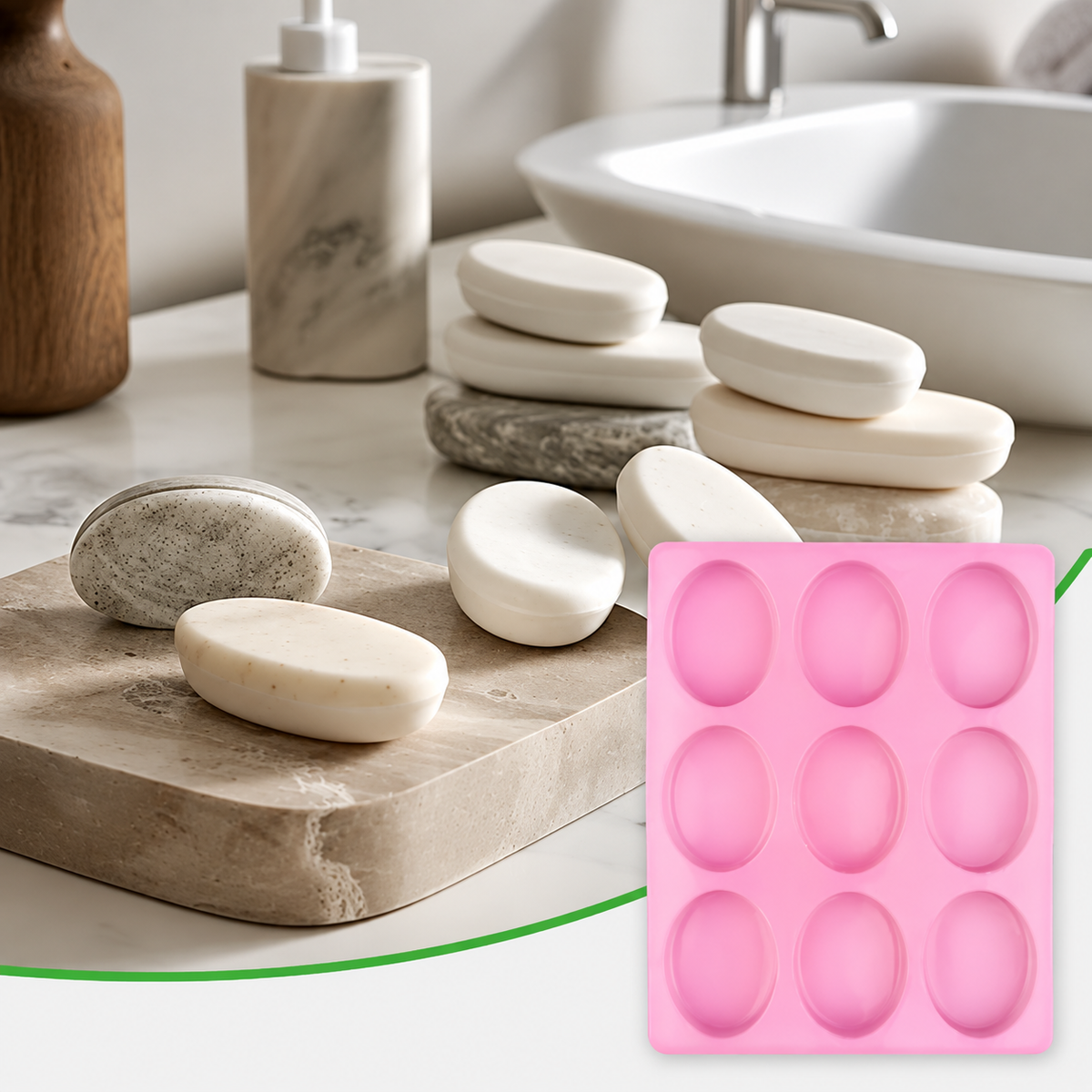 9 CVT Oval Shape Soap Mold