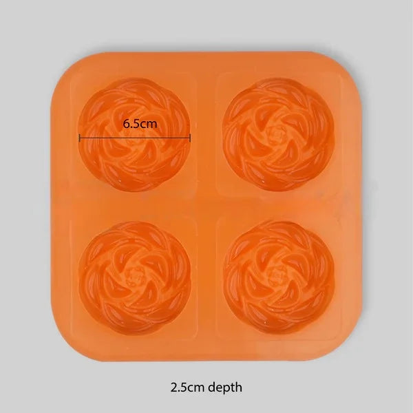 4 CVT Blooming Rose Shape Silicone Soap Mold