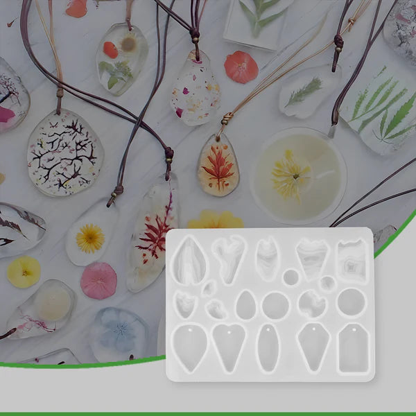 19‑Cavity Silicone Mold for Epoxy Resin Earrings & Pendants