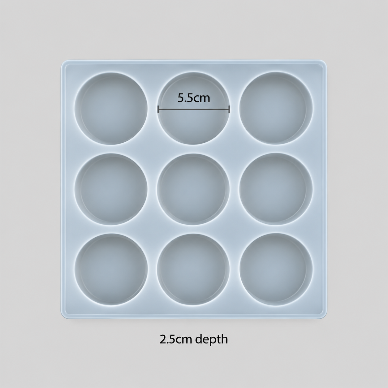 9-Cavity Round Silicone Soap Making Mold