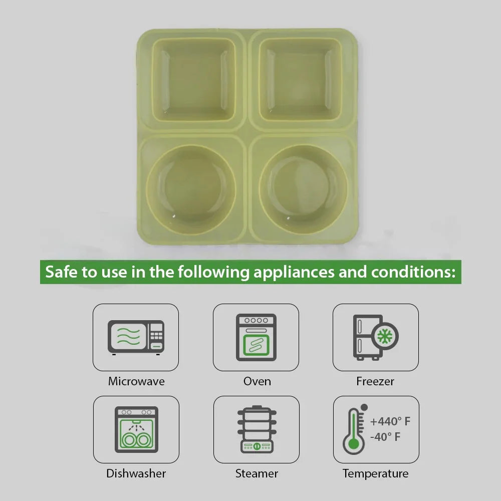 4-Cavity Round & Square Silicone Soap Making Mold