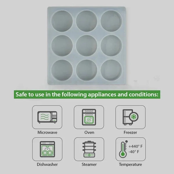9-Cavity Round Silicone Soap Making Mold
