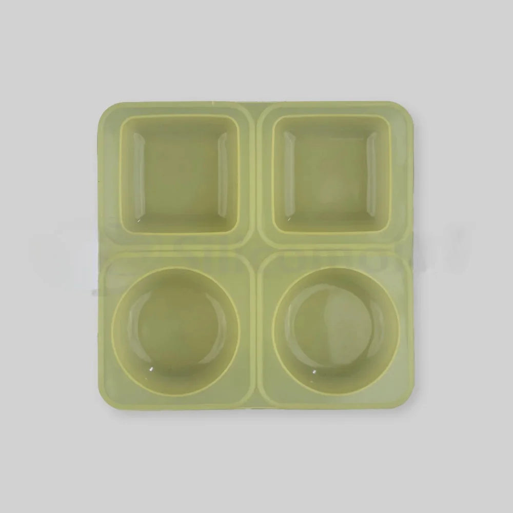 4-Cavity Round & Square Silicone Soap Making Mold