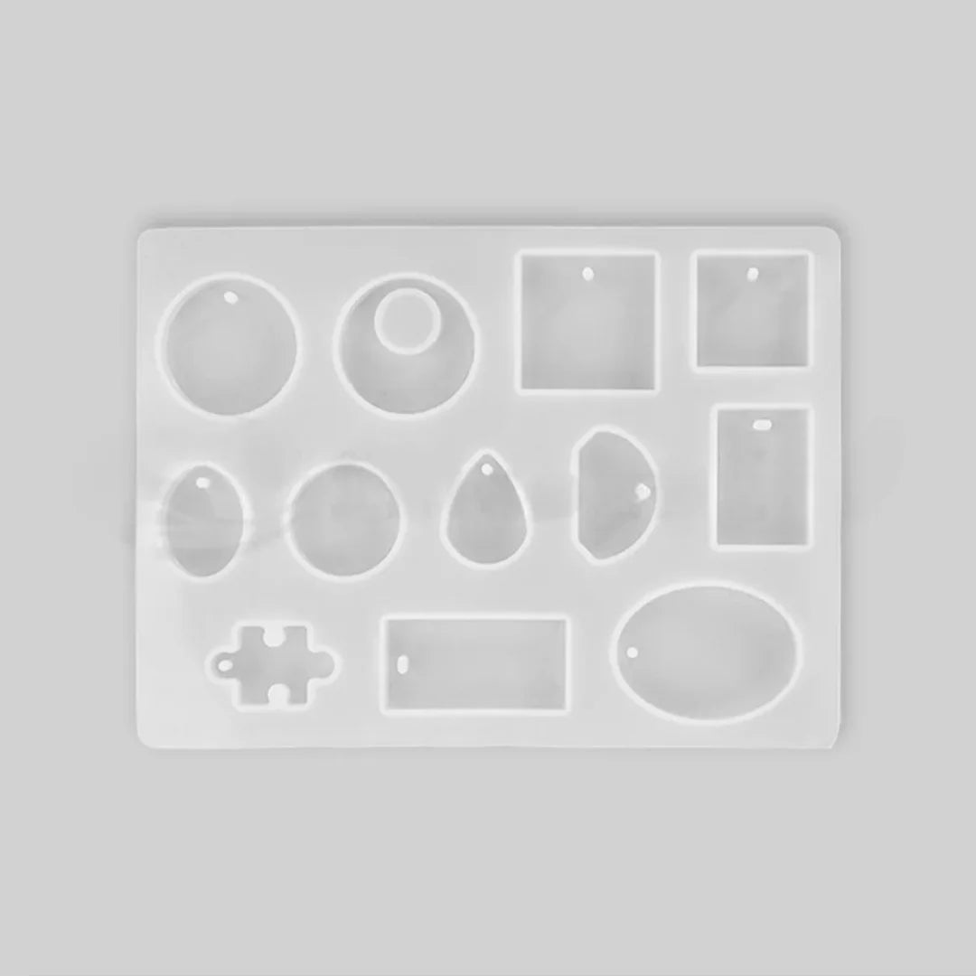 13-Cavity Multishape Earring, Keychain & Pendant Silicone Mold for Resin Art