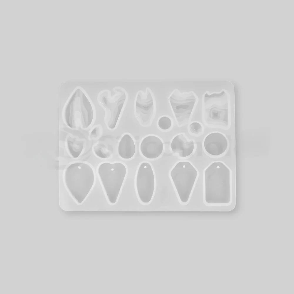 19‑Cavity Silicone Mold for Epoxy Resin Earrings & Pendants