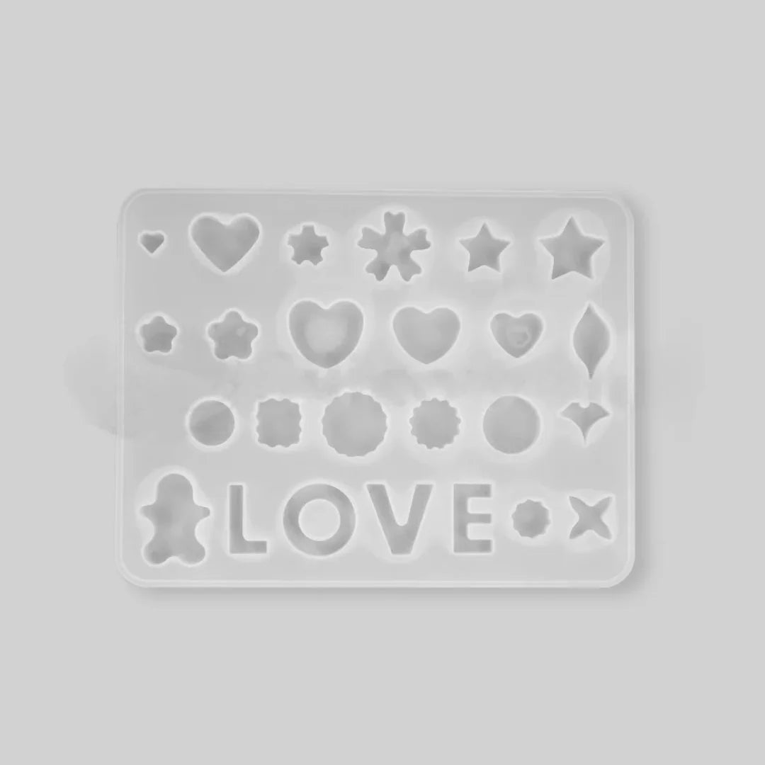 22-Cavity Silicone Keychain Mold – Mixed Shapes for Resin Art