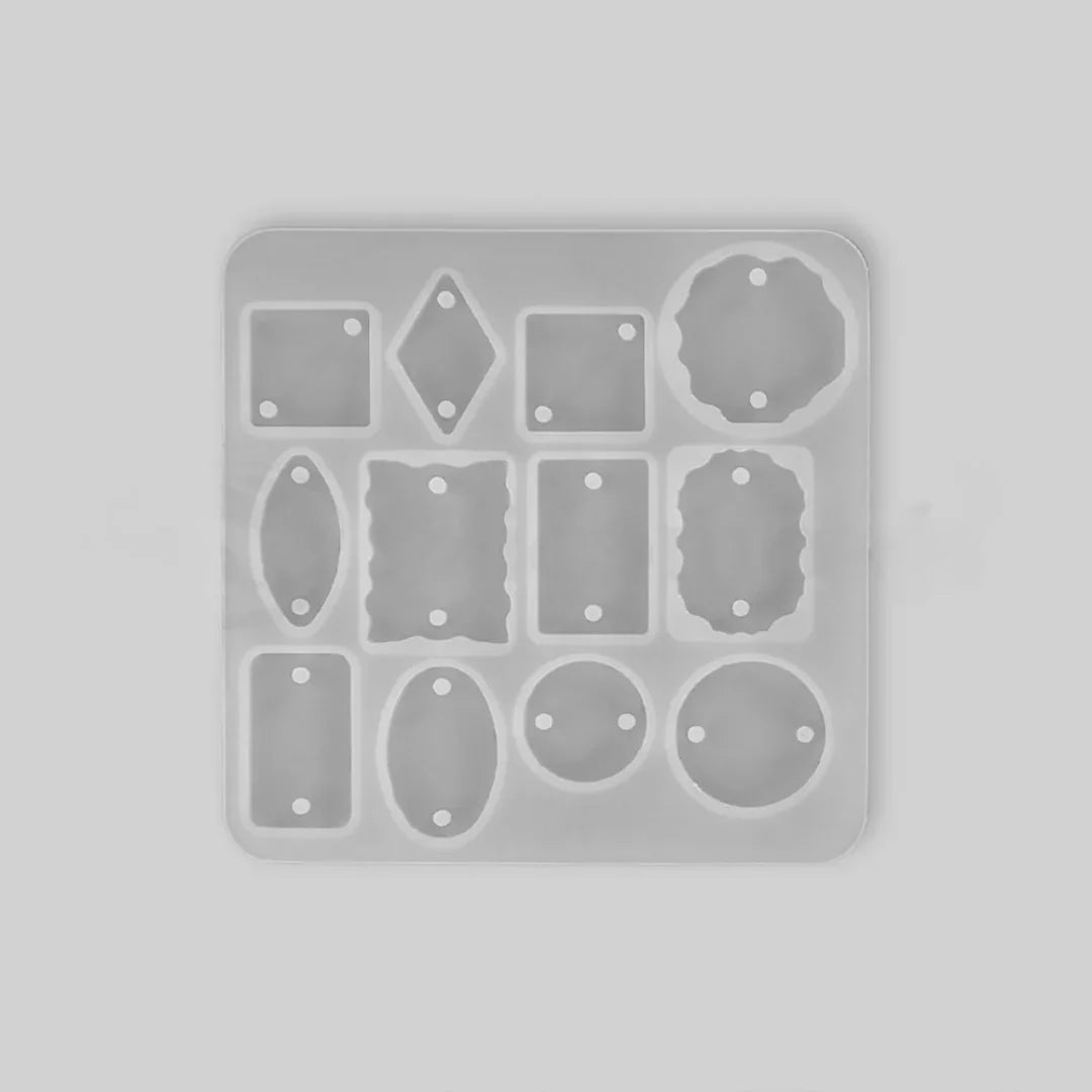 12-Cavity Multishape Earring & Keychain Silicone Mold for Resin Art