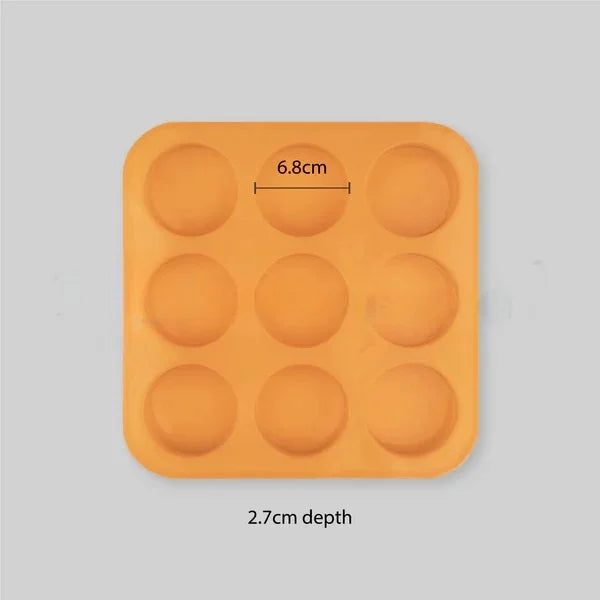 Round Shape 9-Cavity Silicone Soap Making Mold