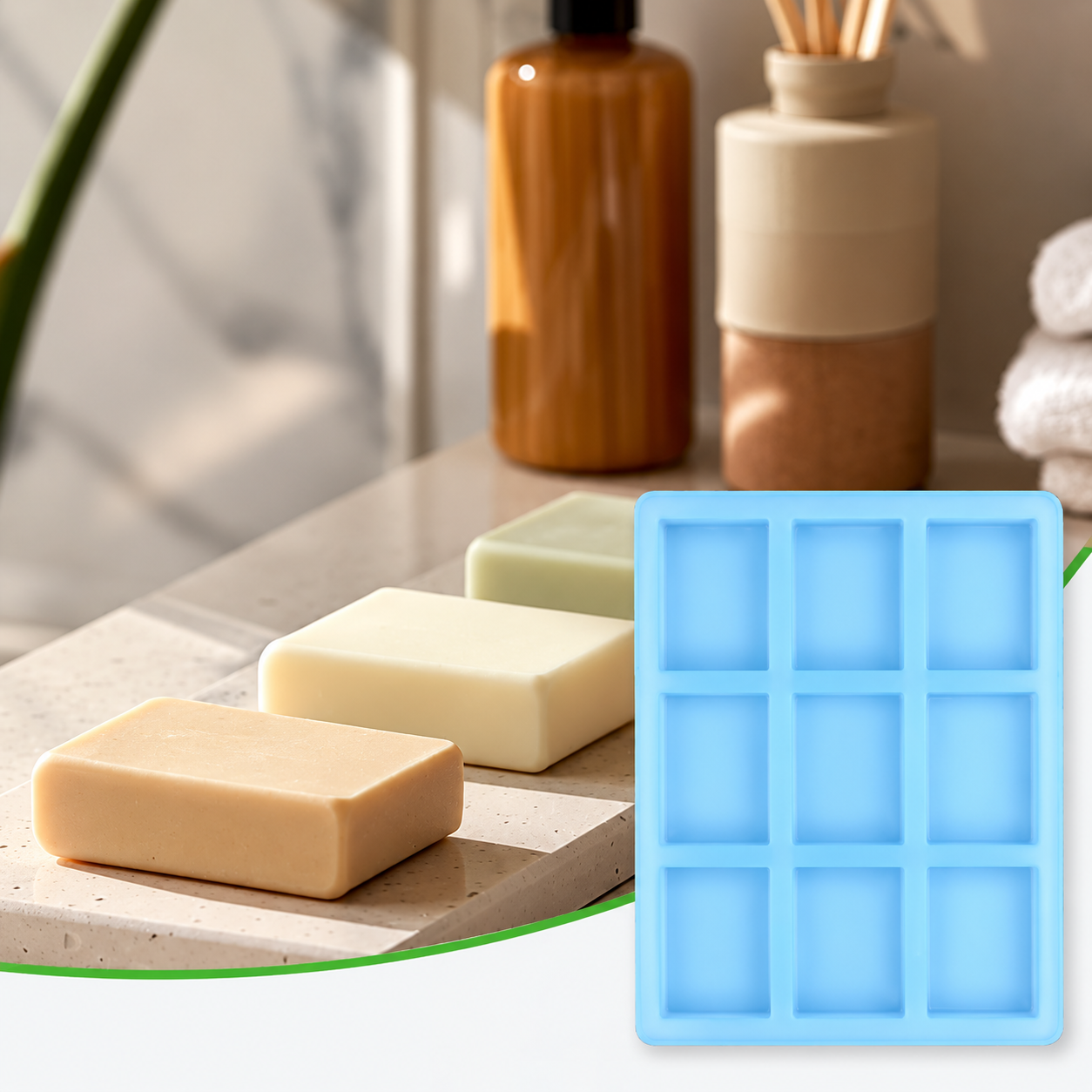 9 CVT Rectangle Soap Making Mold With Edges
