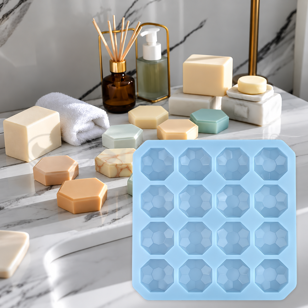 16 CVT Diamond Shape Soap Making Mold
