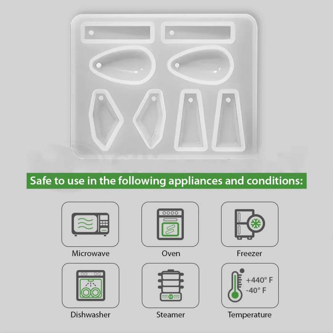 8‑Cavity Silicone Earring  Pendant Resin Mold