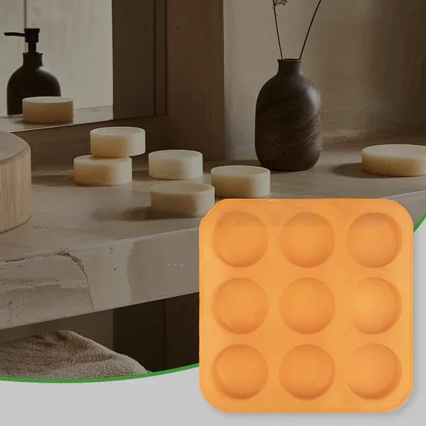 Round Shape 9-Cavity Silicone Soap Making Mold