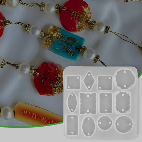 12-Cavity Multishape Earring & Keychain Silicone Mold for Resin Art