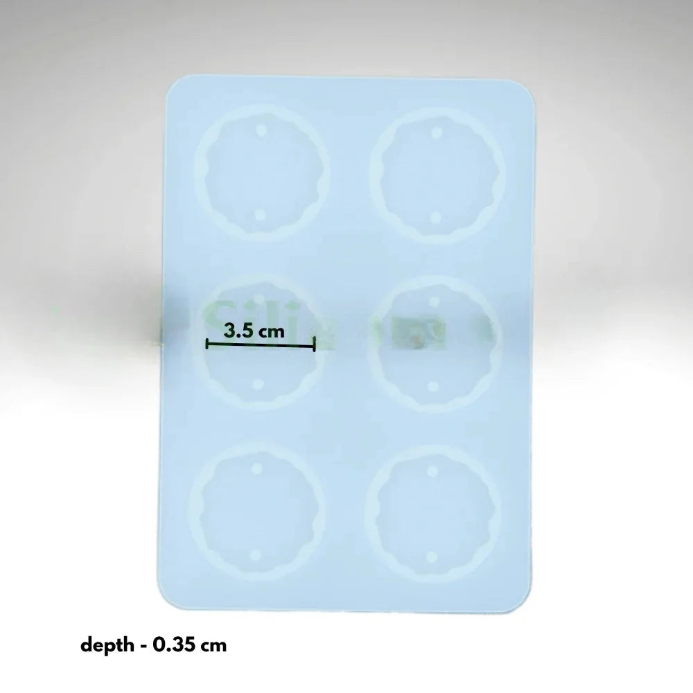 6 Cavity Round Agate Rakhi Silicone Mold for Resin Art